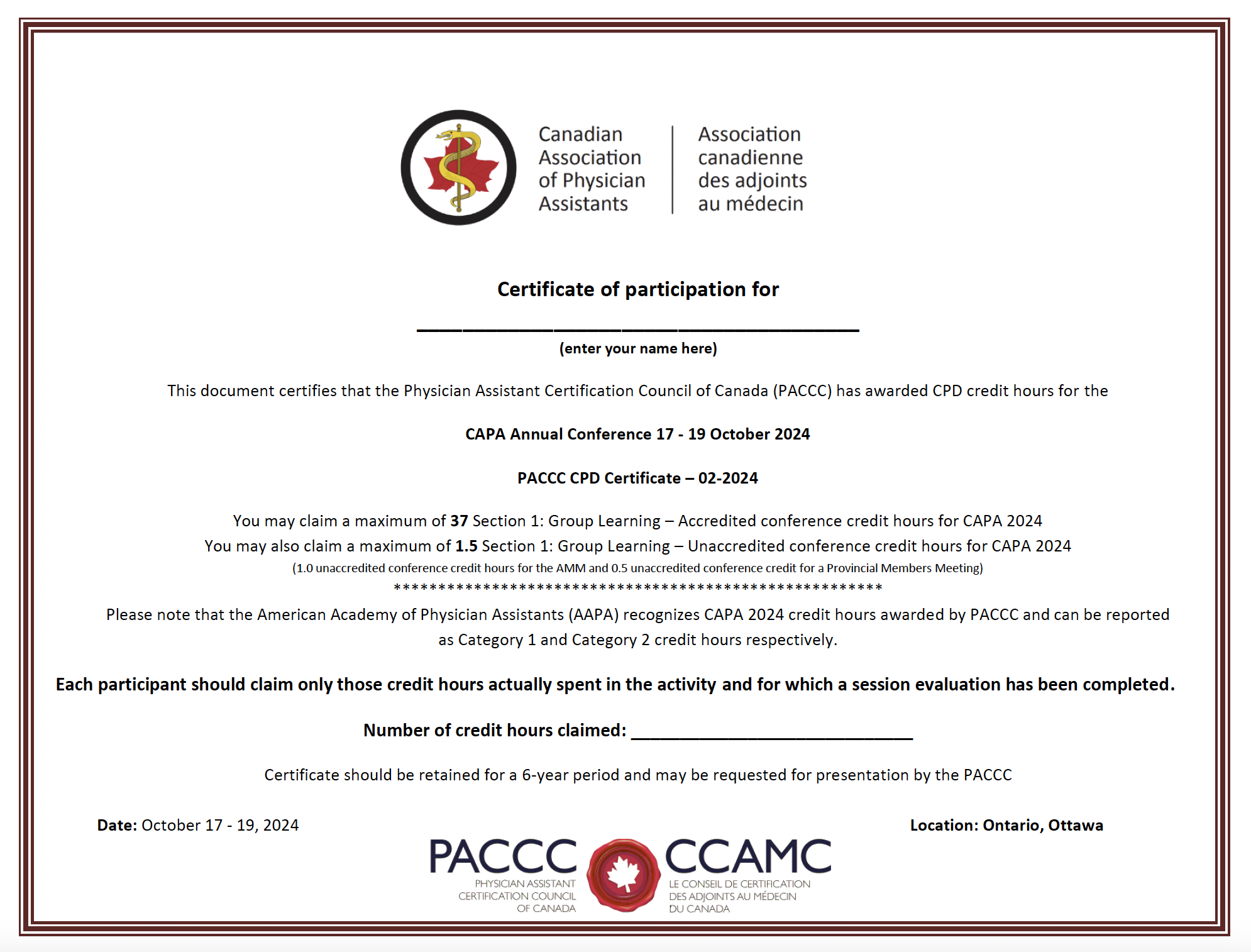 CAPA 2024 CERTIFICATE 