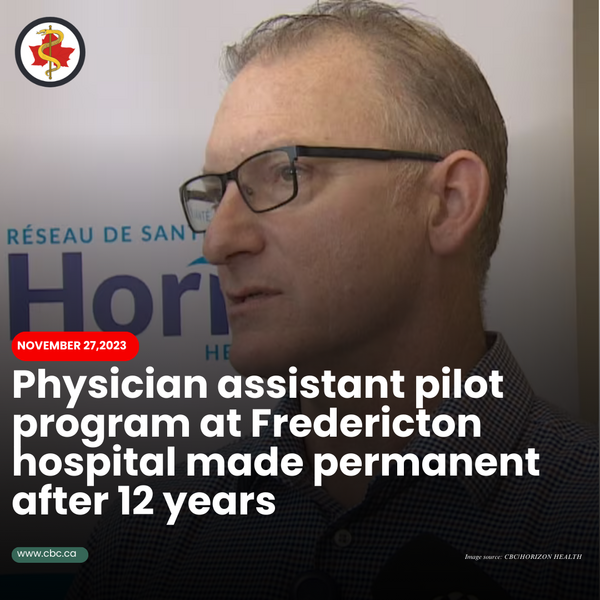 Physician assistant pilot program at Fredericton hospital made permanent after 12 years